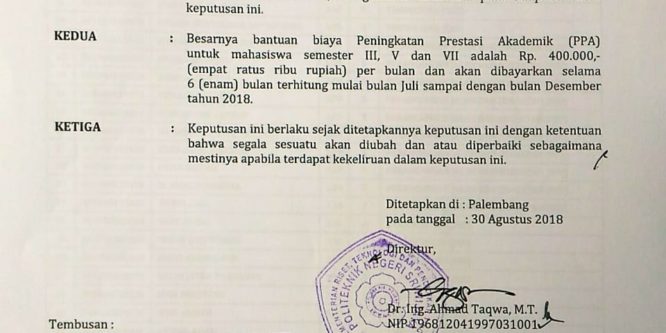 Pengumuman Penerima Beasiswa PPA 2018